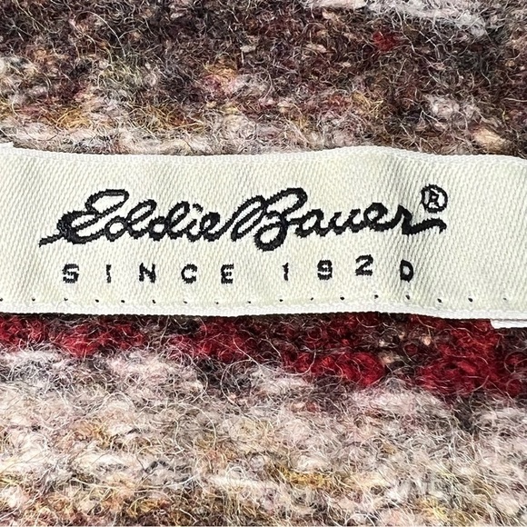 RARE EDDIE BAUER Brown Wool Blend Shoulder Tote Bag Leather Braided Straps - Picture 12 of 16